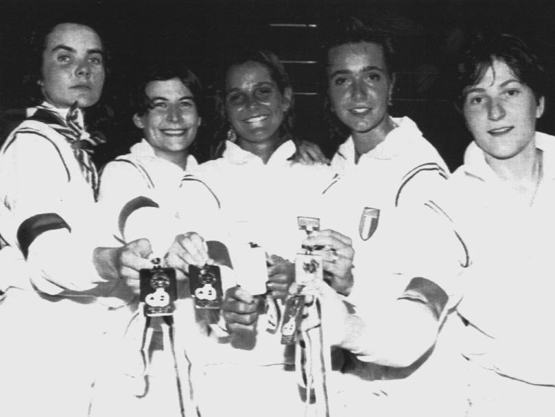 Mondiali 1990, oro. Zalaffi, Traversa, Vaccaroni, Bortolozzi, Trillini. AP